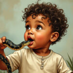 1歳男児が生きたヘビを噛んで撃退、衝撃の瞬間が話題に【動画あり】